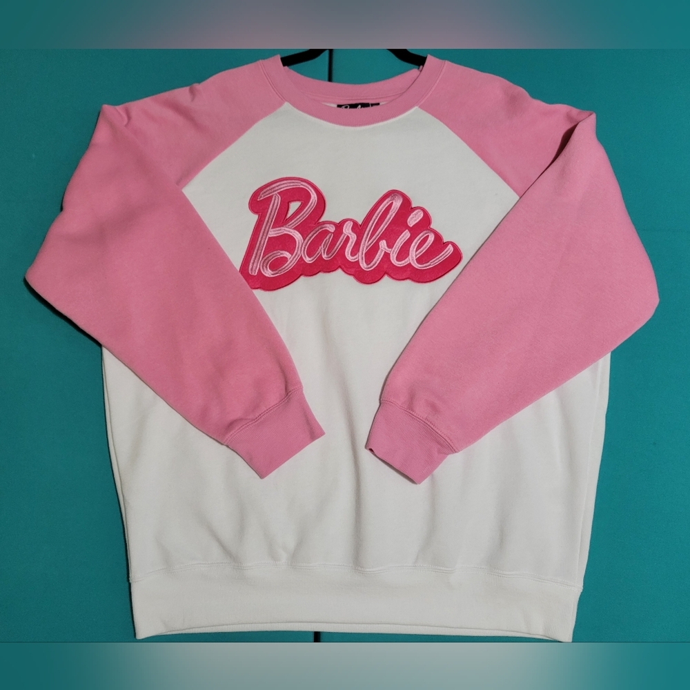 Barbie Crewneck Sweatshirt Pink And White Size XL